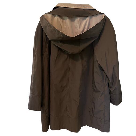 Fleet Street Short Chocolate Brown Trench Coat Women's Size XL Raincoat Jacket - Picture 2 of 12